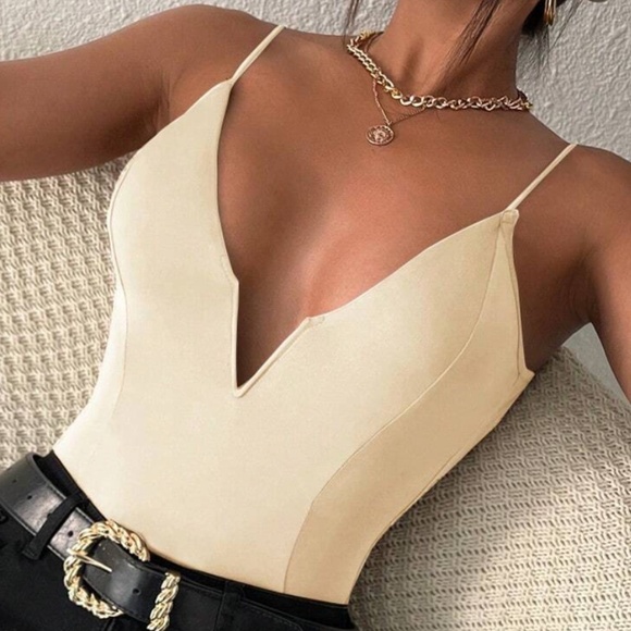 Plunging Neck Fitted Bodycon Cami Bodysuit - Picture 16 of 16